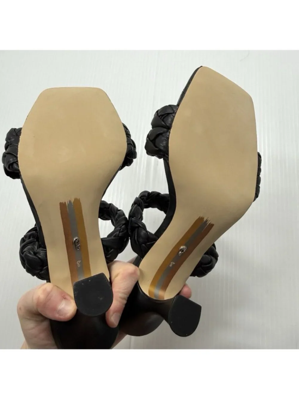 Sam Edelman Womens Meghan Braided Sandals Size 8 Black Quilted Boho Resort NWT